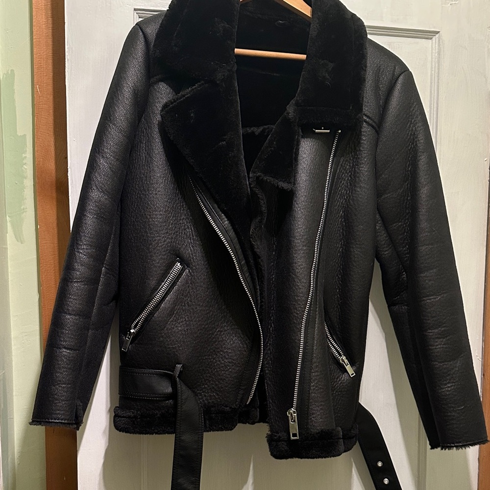 Black Shearling Women's Jacket